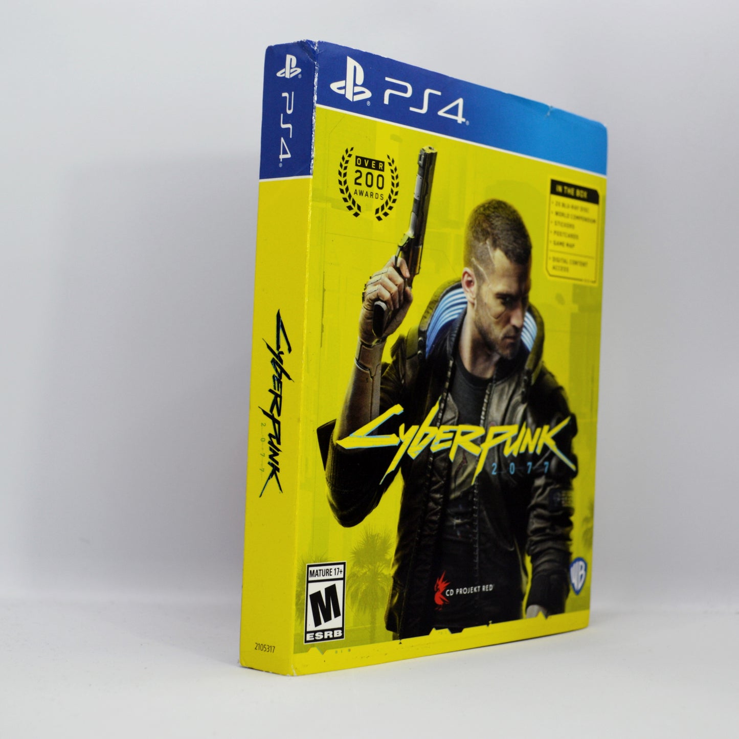 PS4 - سايبربانك 2077 (غلاف كرتوني) + ملصقات + بطاقات بريدية + خريطة اللعبة + موجز العالم